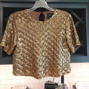 Urban Outfitters cropped gold sequin top